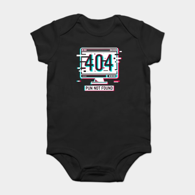Error 404 Pun Not Found Baby Bodysuit by Frank Ring